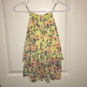 Yellow floral tank top